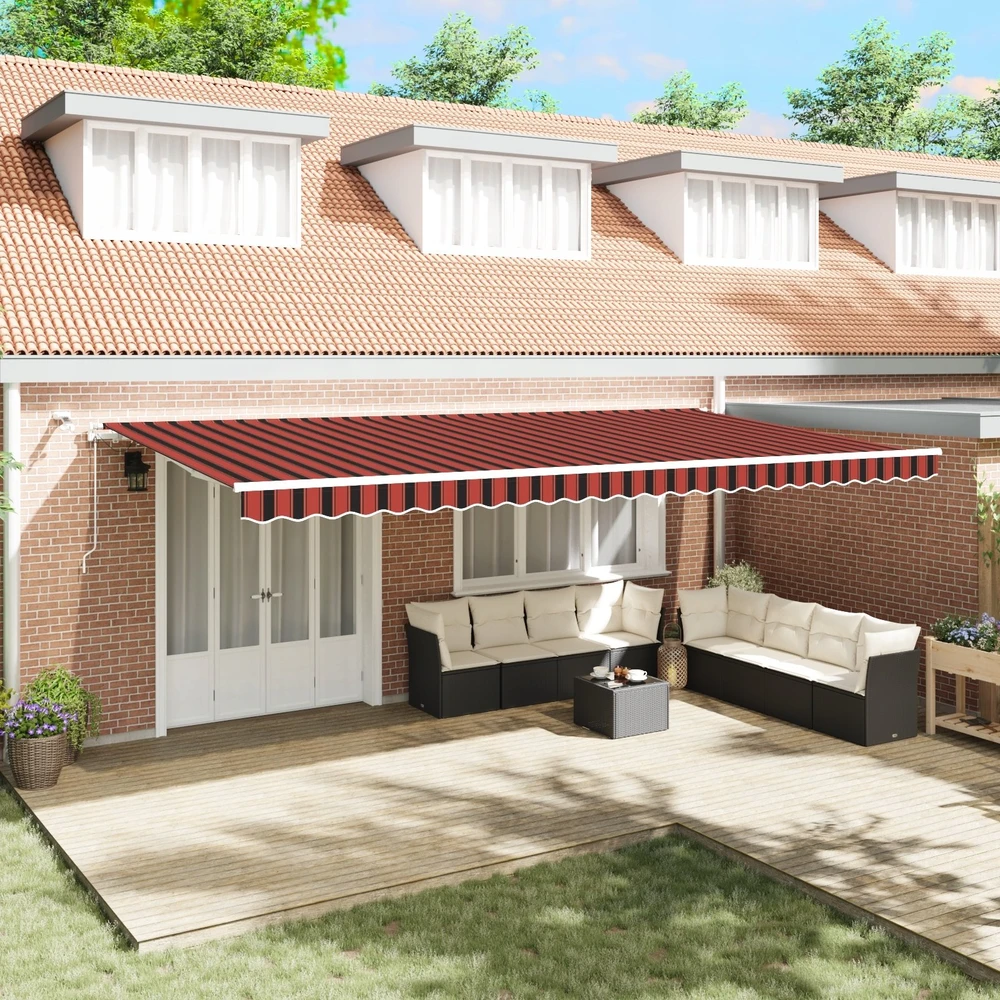 Ištraukiama markizė Oranžinė ir ruda 600 × 300 cm Poliesteris