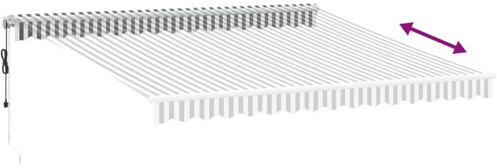 Automatinė ištraukiama markizė, antracito ir balta, 400x350cm