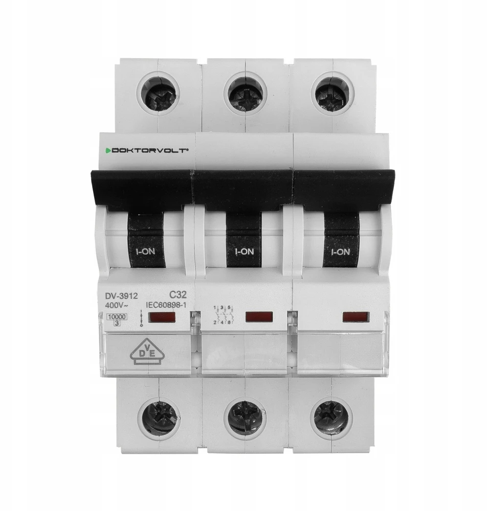 Doktorvolt Automatinis jungiklis MCB 10kA 3P 32A VDE C32A Doktorvolt DV-3912