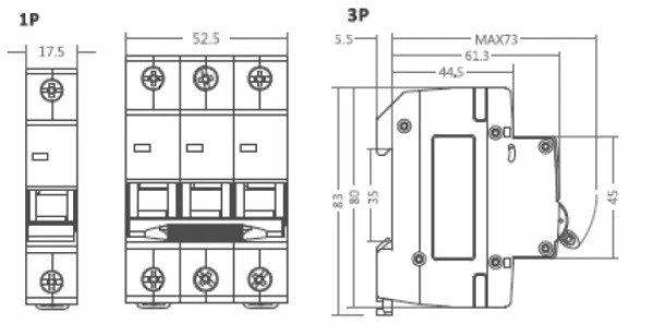 Automatinis jungiklis, 6kA, B, 3 polių, 6A GACIA SB6L B 3P 6A