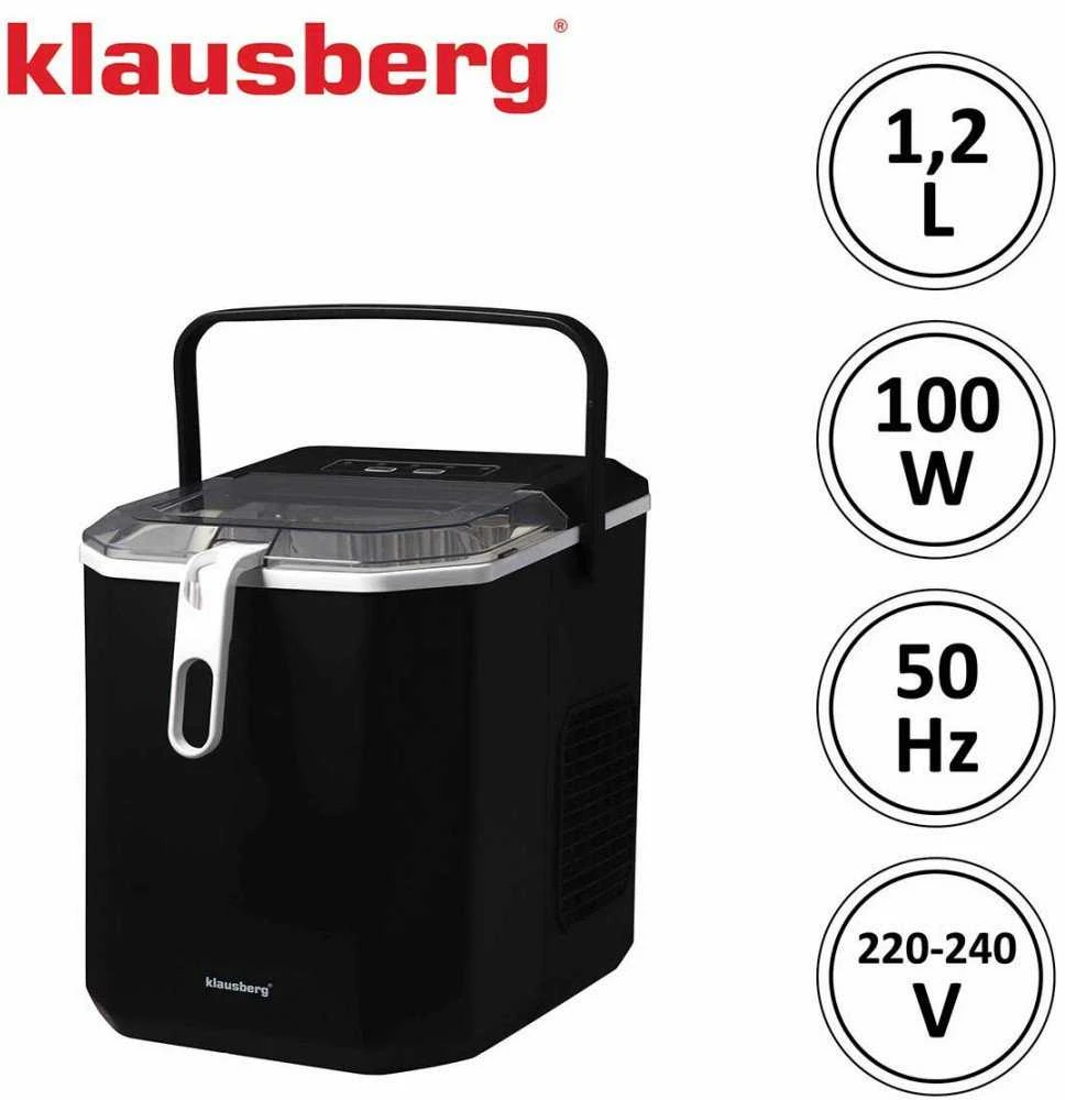Kostkarka Automatinis ledo gaminimo aparatas, 100 W, 1,2 l bakas, LED skydelis, Klausberg, kb-7883