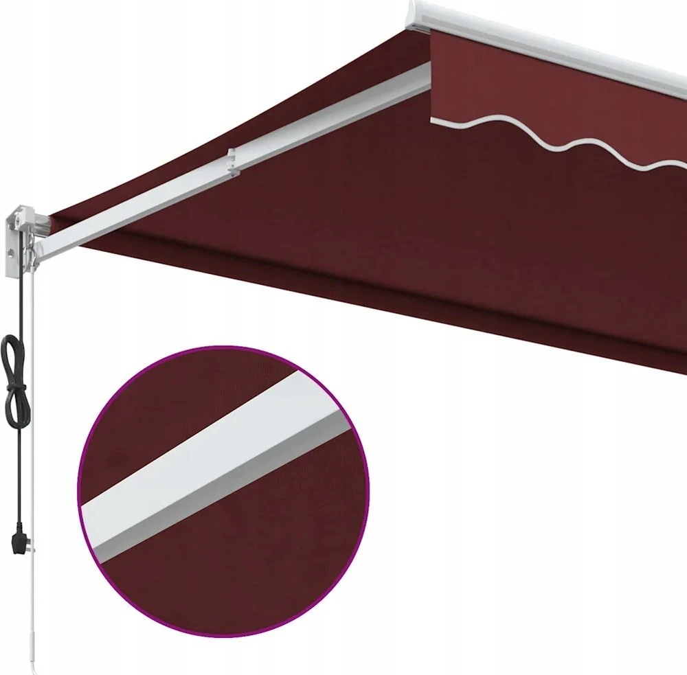 Automatinė ištraukiama markizė, bordo spalvos, 350x250cm