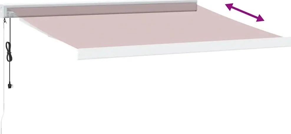 Automatinė ištraukiama markizė, bordo spalvos, 350x250cm