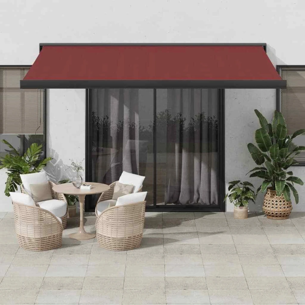 Automatinė ištraukiama markizė, bordo spalvos, 400x300cm