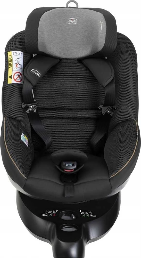 Chicco Seat105 i-Size - sukamasis fotelik automobilinis dla dziecka 40-105cm, ~0-18kg | Posh Juodas