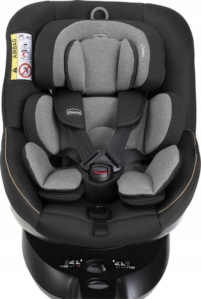 Chicco Seat105 i-Size - sukamasis fotelik automobilinis dla dziecka 40-105cm, ~0-18kg | Posh Juodas