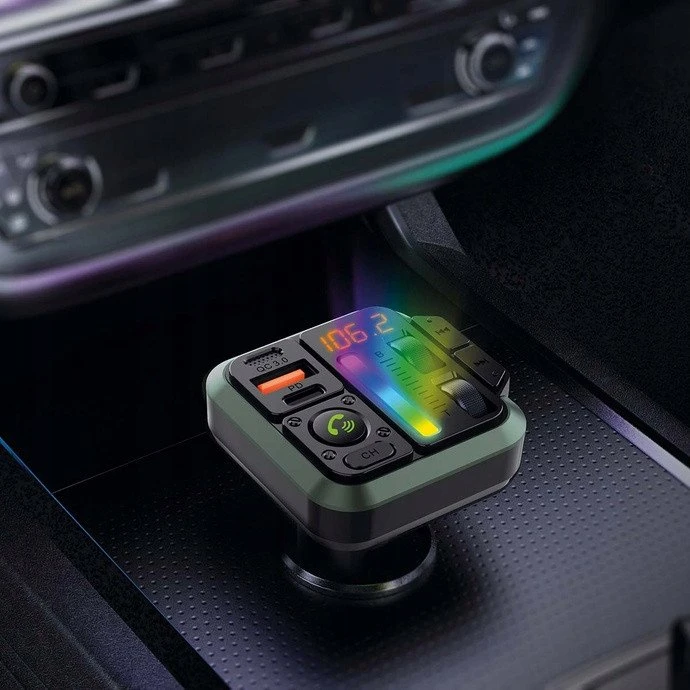 Transmiter FM Nedis Transmiter FM automobilinis Nedis CATR2024BK Bluetooth 1" stały Juodas