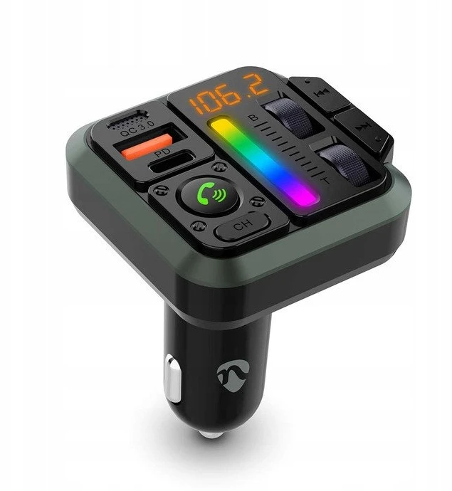 Transmiter FM Nedis Transmiter FM automobilinis Nedis CATR2024BK Bluetooth 1" stały Juodas