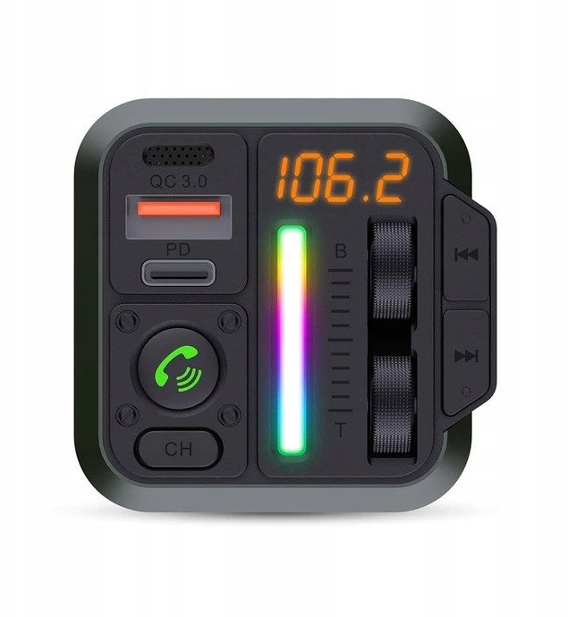 Transmiter FM Nedis Transmiter FM automobilinis Nedis CATR2024BK Bluetooth 1" stały Juodas