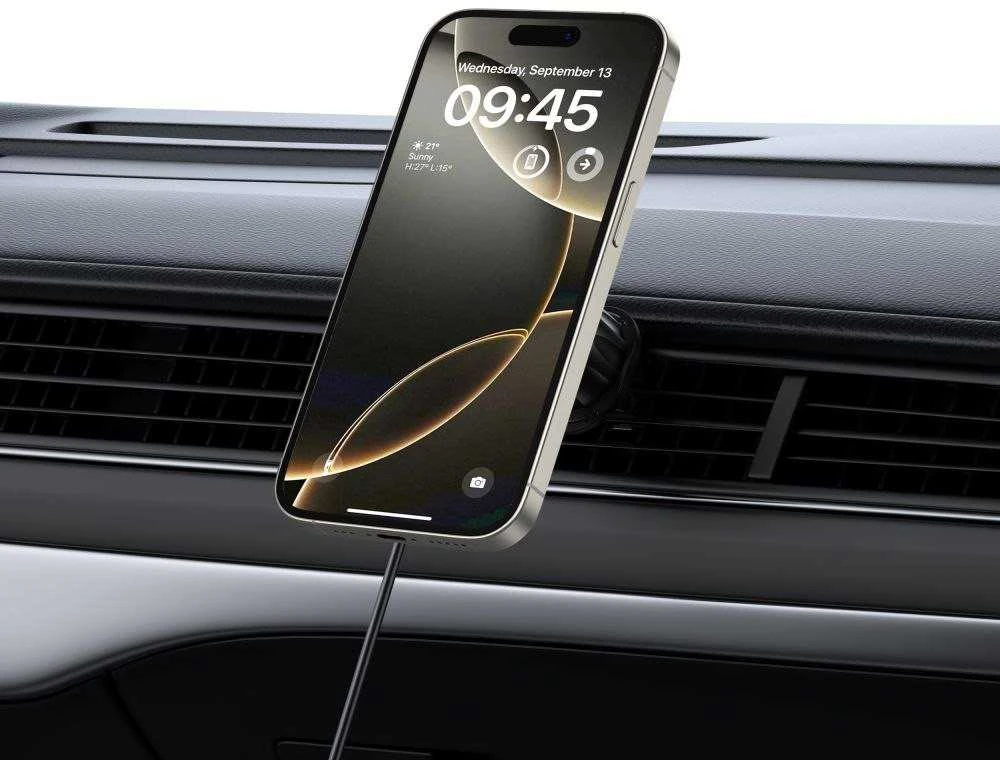 „Tech-Protect mm15W-V5“ magnetinis „MagSafe“ automobilio laikiklis kabinai / priekiniam stiklui / oro išleidimo angai - Juodas