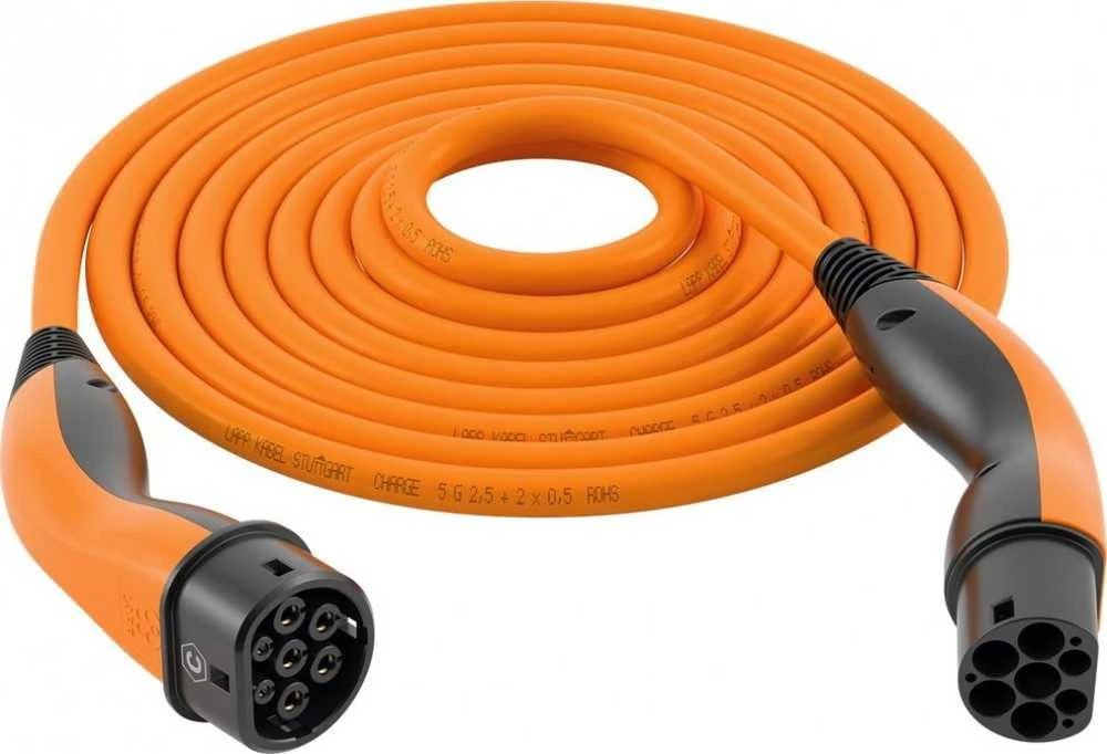 Kabelis EV HELIX Type 2 LAPP 22kW 32A oranžinis 5m