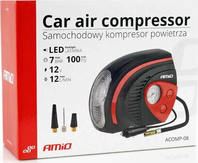 Automobilinis oro kompresorius su LED apšvietimu 12V ACOMP-08 AMIO-02182