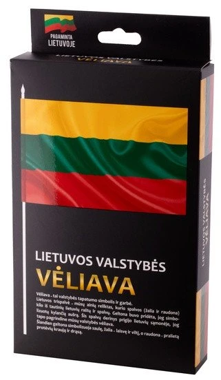 Aka_Baltic Lietuvos valstybės vėliava, 100x170 cm, kotinė, su kišene ir raišteliais, dėžutėje