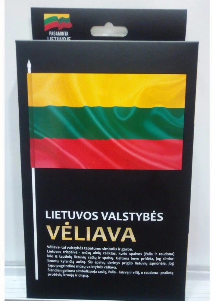 Aka_Baltic Lietuvos valstybės vėliava, 100x170 cm, kotinė, su kišene ir raišteliais, dėžutėje