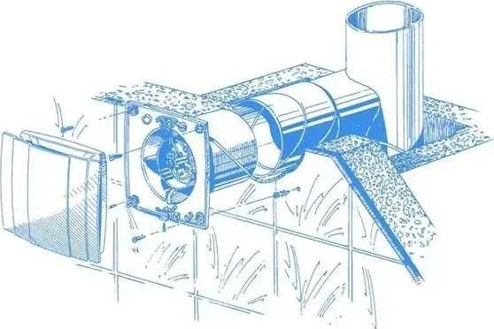 Ventiliatorius buitinis Quatro100 su atb. vožtuvu