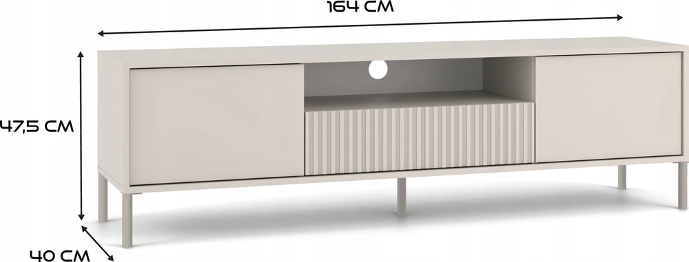 TV staliukas „Top E Shop“ RTV KAMARO 160 SLIM/GL CASMERE COLOUR