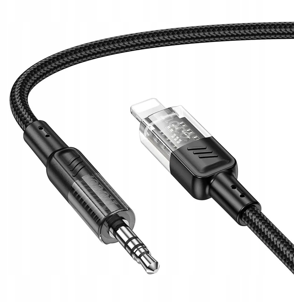 Kabelis AUX Jack 3,5 mm - Lightning Hoco 1,2 m UPA27 juodas