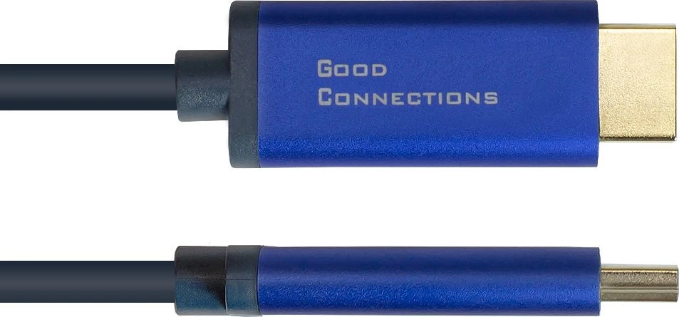 Alcasa Good Connections Geros jungtys DP/HMDI 1.4 jungties kabelis 4K UHD @ 60Hz SmartFLEX aliuminio mėlynas 2m