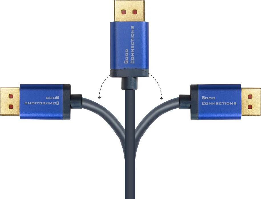 Alcasa Good Connections Geros jungtys DP/HMDI 1.4 jungties kabelis 4K UHD @ 60Hz SmartFLEX aliuminio mėlynas 2m