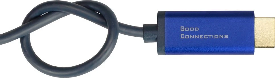 Alcasa Good Connections Geros jungtys DP/HMDI 1.4 jungties kabelis 4K UHD @ 60Hz SmartFLEX aliuminio mėlynas 2m