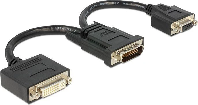Adapteris AV Delock DMS-59 - DVI-I + VGA juoda (65555)