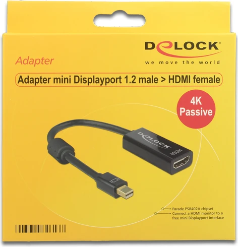 DELOCK Adaptorcable mini DisplayPort 1.2 kištukas > HDMI lizdas juodas 4K Passive
