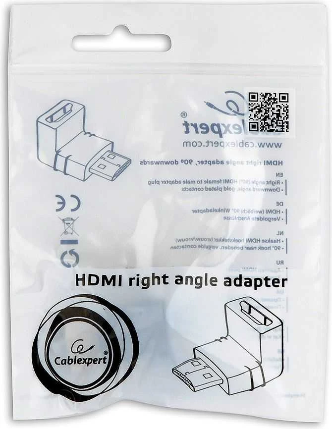 GEMBIRD A-HDMI90-FML Gembird HDMI dešiniojo kampo adapteris, 90 laipsnių kampu žemyn