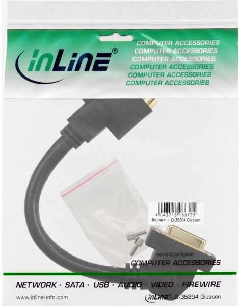 Adapteris AV InLine DVI-I - DVI-I juoda (17301G)