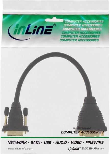 Adapteris AV InLine DVI-I - D-Sub (VGA) - DVI-I juoda (17301)