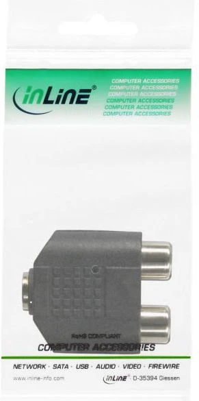 Intos InLine 2 x RCA lizdas - 3,5 mm vidinis adapteris