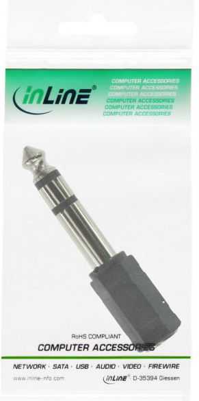 InLine garso adapteris, 6,3 mm lizdo kištukas iki 3,5 mm lizdo (stereo) - juodas
