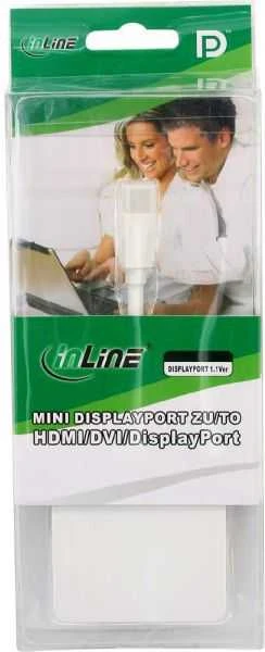 Adapteris AV InLine DisplayPort Mini - DisplayPort - HDMI - DVI balta (17195I)