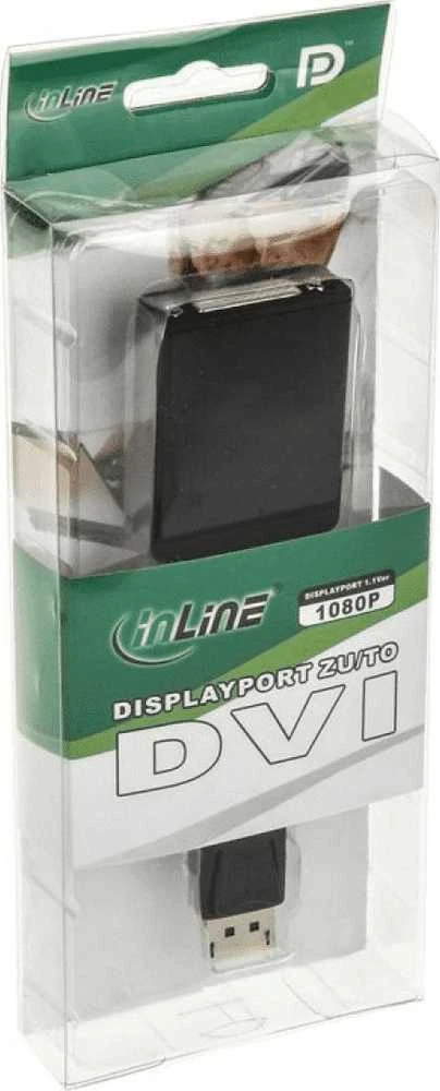 „InLine“ adapterio laidas, „DisplayPort“ lizdas su DVI-D lizdu – juodas