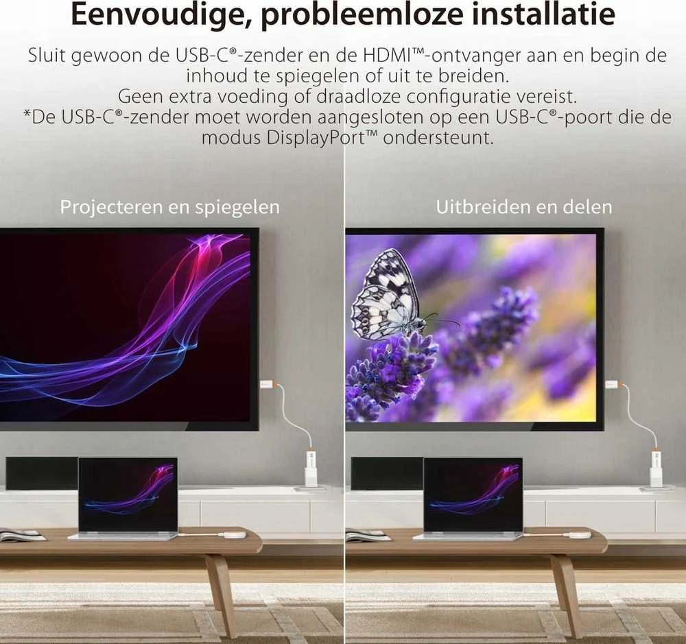 Nezatříděno J5 Create j5create JVAW62 ScreenCast USB-C® Wireless Ekranas HDMI™ Extender, Baltas and Oranžinis