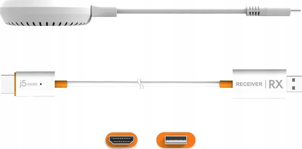 Nezatříděno J5 Create j5create JVAW62 ScreenCast USB-C® Wireless Ekranas HDMI™ Extender, Baltas and Oranžinis