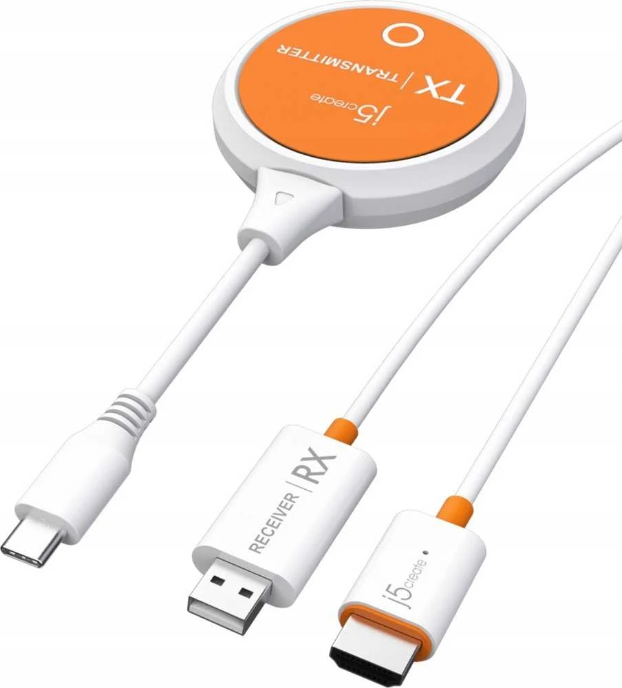 Nezatříděno J5 Create j5create JVAW62 ScreenCast USB-C® Wireless Ekranas HDMI™ Extender, Baltas and Oranžinis