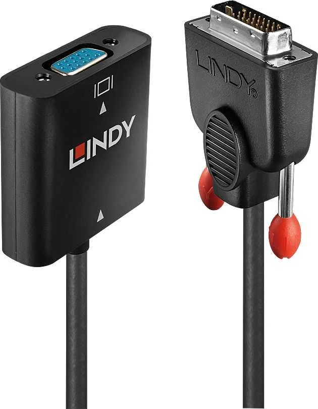 Lindy DVI-D do VGA juoda