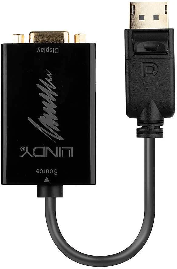 Lindy DisplayPort do VGA 150mm juoda