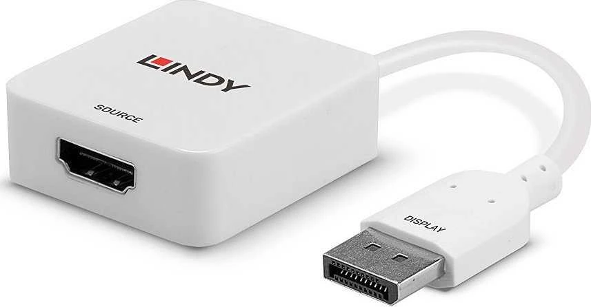 Adapteris - LINDY HDMI 18G į DisplayPort 1.2 Konverteris, 3840x2160@60Hz, Baltas