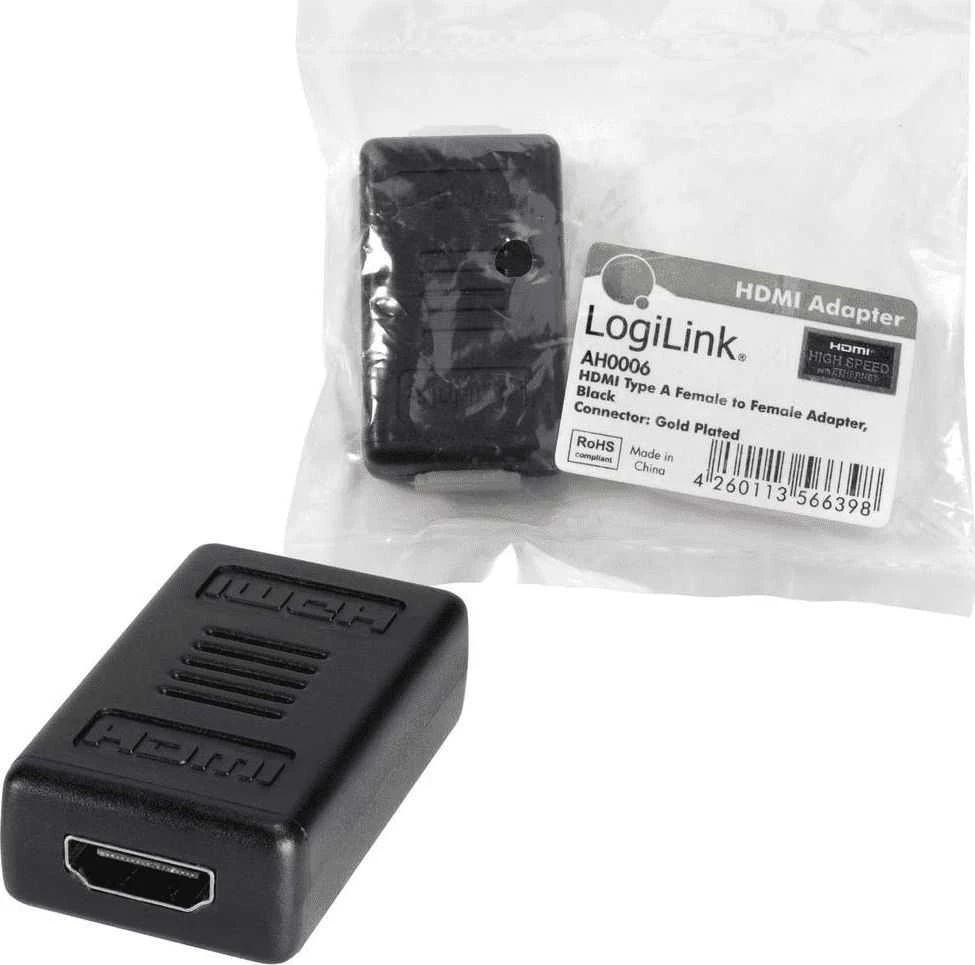 „Logilink“ adapteris 2x HDMI jungties kabeliui: HDMI 19 kontaktų lizdas, HDMI 19 kontaktų lizdas