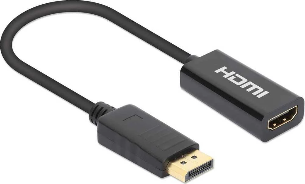 Manhattan Ekranas port Adapteris, Active DP-Male/HDMI-Female, 4K@60Hz, Juodas, 153713