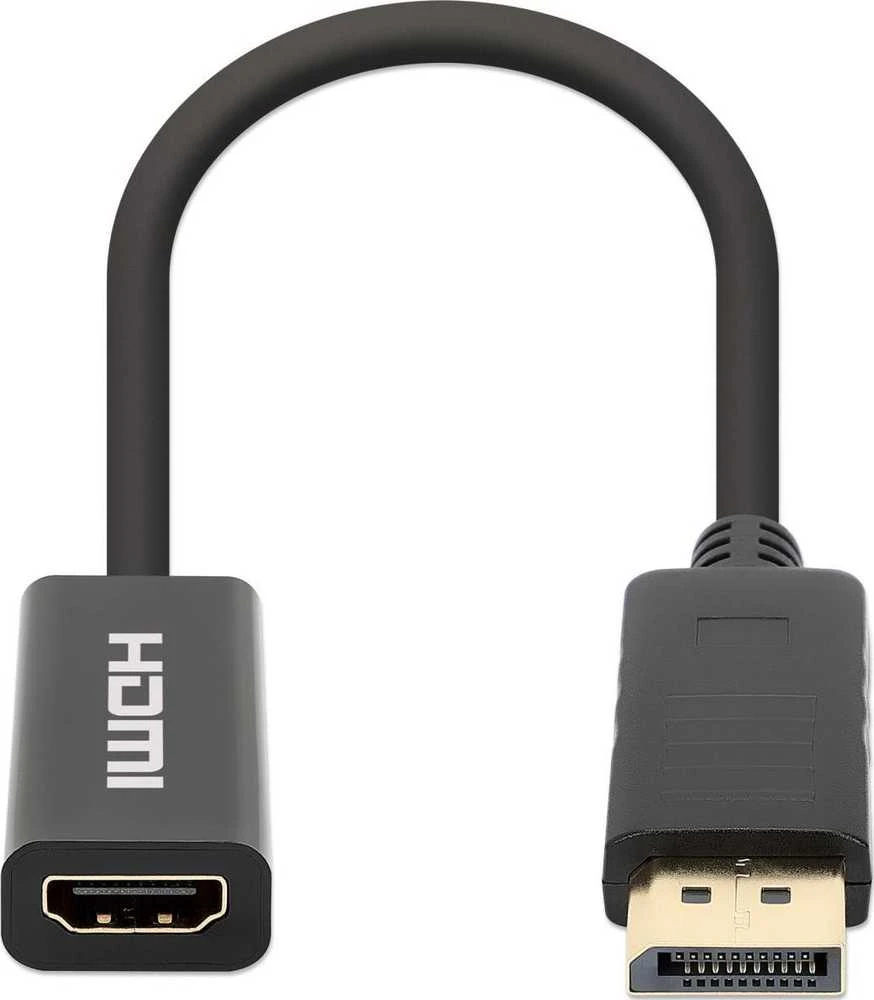 Manhattan Ekranas port Adapteris, Active DP-Male/HDMI-Female, 4K@60Hz, Juodas, 153713
