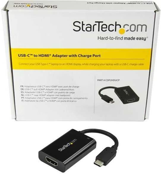 Adapteris AV StarTech CDP2HDUCP USB-C - HDMI + USB-C Juodas (CDP2HDUCP)