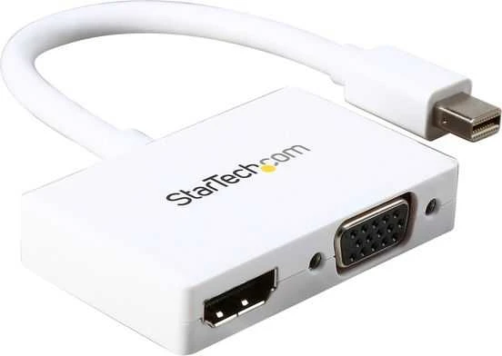 Adapteris AV StarTech DisplayPort Mini - HDMI - D-Sub (VGA) balta (MDP2HDVGAW)