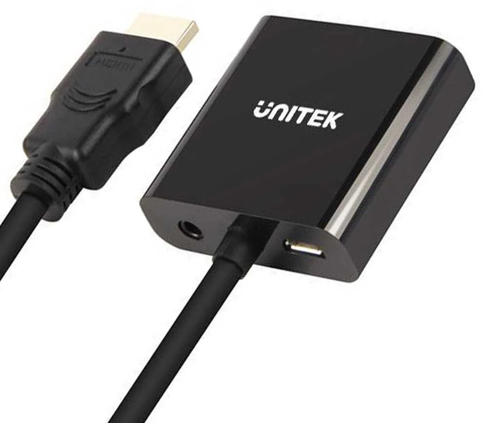 UNITEK Y-6333 Unitek HDMI į VGA adapteris + garsas, Y-6333