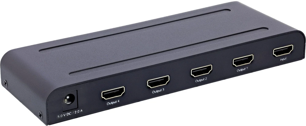 AV InLine HDMI signalo perdavimo sistema, 4 krypčių skirstytuvas, suderinamas su 4K2K@60Hz