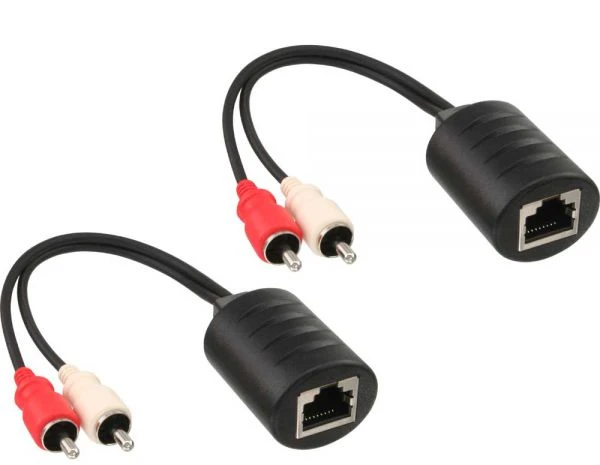AV InLine RCA į RJ-45 signalo adapterių pora