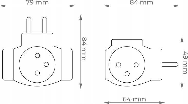 Elektros skirstytuvas – 3 lizdai su įžeminimu – juodas – DPM P901B