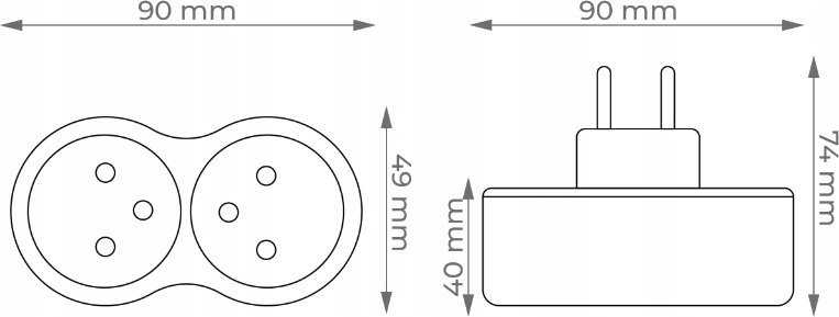 Elektros skirstytuvas - 2 lizdai su įžeminimu - juodas - DPM P902B