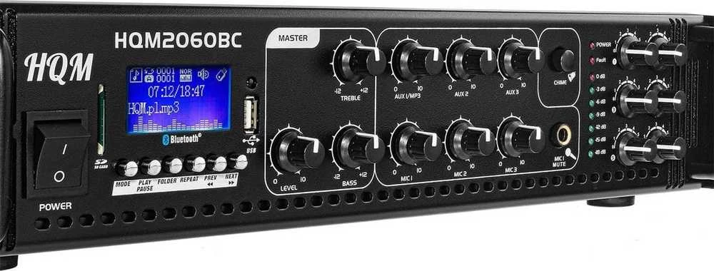 Stiprintuvas HQM2060BC su FM radijo, MP3 ir „Bluetooth“ funkcijomis, 60 W
